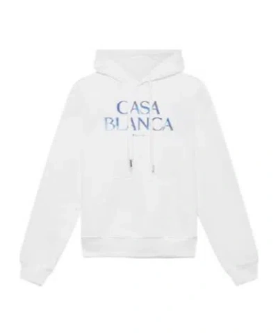 Casablanca White Stacked Logo Hoodie White