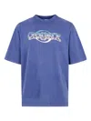 Casablanca Oversized T-shirt With Chrome Text Print In Blue