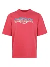Casablanca Oversized Red Cotton T-shirt With Graphic Front Print In Red