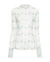 Casablanca Printed Mesh Top Pastel Ping Pong Monogram In White