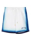 Casablanca White Swim Shorts With Elastic Waist And Logo Print On The Front In Tech Fabric Man In Weiss