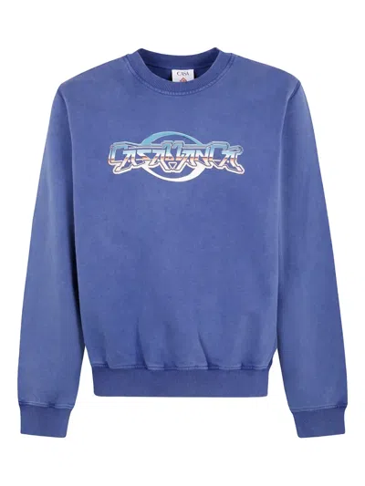 Casablanca Logo-printed Sweatshirt In Blue