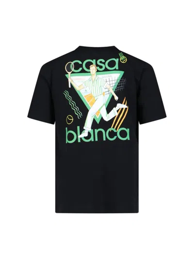 Casablanca Logo Print T-shirt In Black