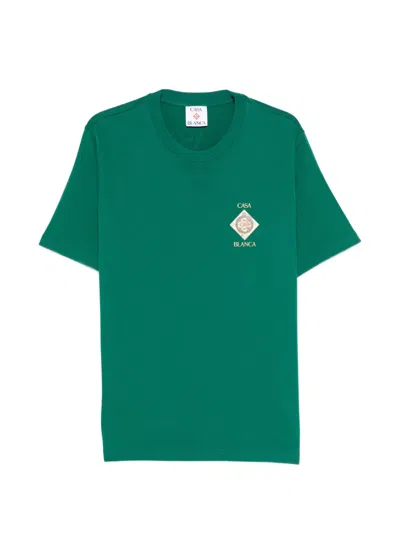 Casablanca Musique Ornate Ceiling Crewneck Short Sleeve Tshirt In Green