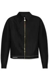 Casablanca Cropped Wool Jacket With Classic Collar In Black