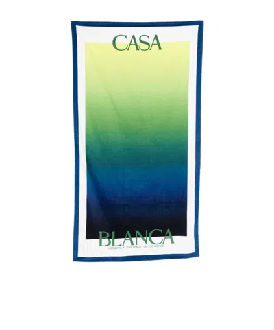 Casablanca Logo Printed Gradient Beach Towel In Gray