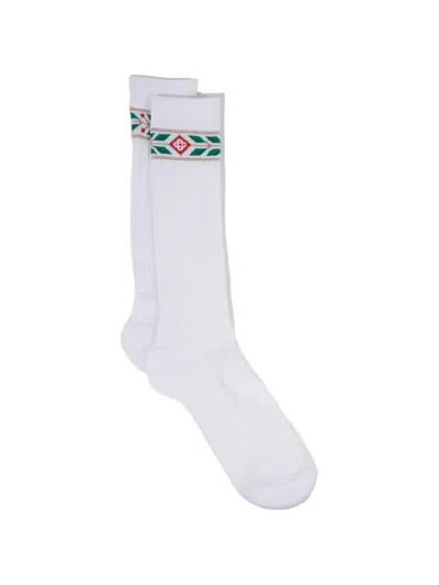 Casablanca Logo Printed Socks In White