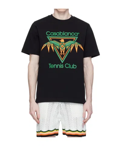 Casablanca Logo Printed T-shirt In Playful Eagle/black