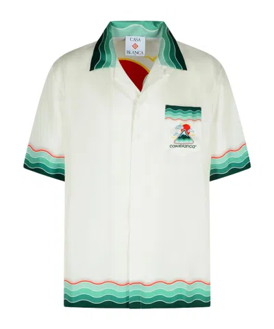 CASABLANCA MONTAGNE ONDULÉE SILK SHIRT