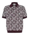 Casablanca Monogram Knit Short-sleeved Polo T-shirt In Black