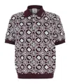 Casablanca Monogram Knit Short-sleeved Polo T-shirt In Brown