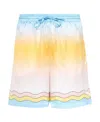 Casablanca La Danse Gradient Silk Shorts In Multicolor