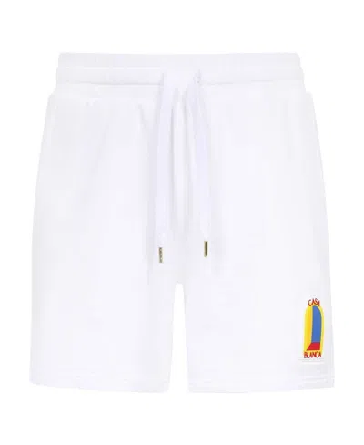 Casablanca Logo Shorts In White