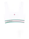 Casablanca Logo-stripe Square-neck Top In Gold