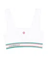 Casablanca Logo-stripe Square-neck Top In White