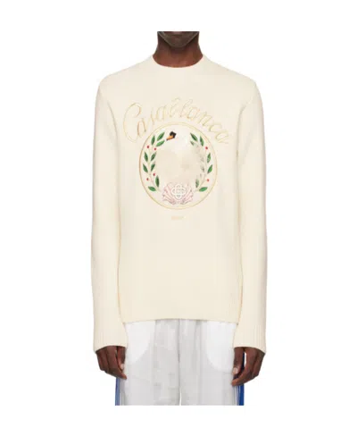 Casablanca Logo Sweater In White