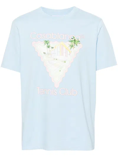 Casablanca Blue Maison De Reve T-shirt In Light Blue
