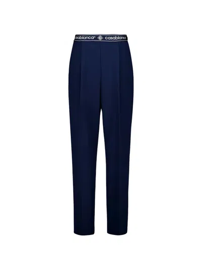 Casablanca Logo Tailored Trousers In Blue