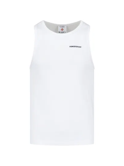 Casablanca Logo Tank Top In White