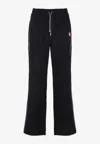 Casablanca Black Pants With All-over Embossed Monogram And Drawstring Waist In Black