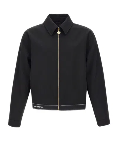 Casablanca Logo Zip-up Casual Jacket In Black