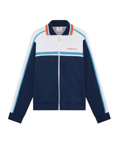 Casablanca Logo Zip-up Jacket In Blue