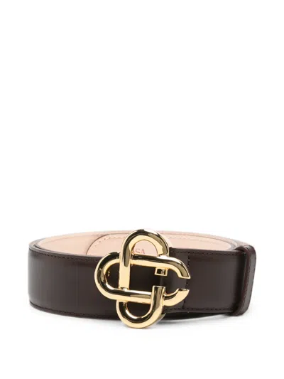 Casablanca Brown Classic Leather Cc Logo Belt