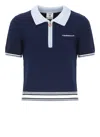 Casablanca Merino Wool Polo Shirt In Blue