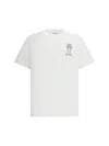 Casablanca White Crewneck T-shirt With Logo Detail On The Front And Maxi Logo Print On The Rear In La Colomne