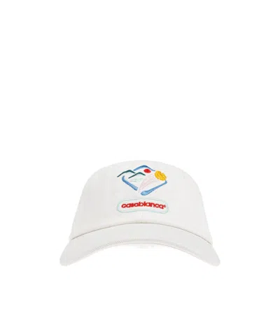 Casablanca Logo-embroidered Baseball Cap In White