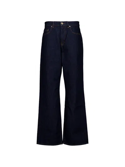 Casablanca Logo-embroidered Jeans In Blue