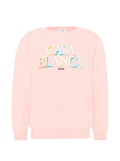 Casablanca Kids' Logo-embroidered Sweater In Pink