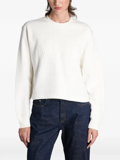 Casablanca Logo-embroidered Sweatshirt In White