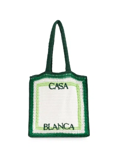 Casablanca Logo-embroidered Tote Bag In White