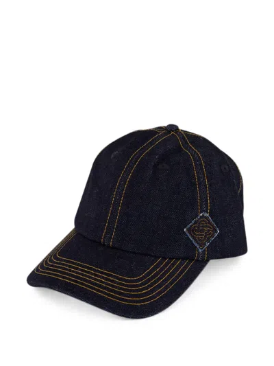 Casablanca Logo-patch Denim Cap In Blue