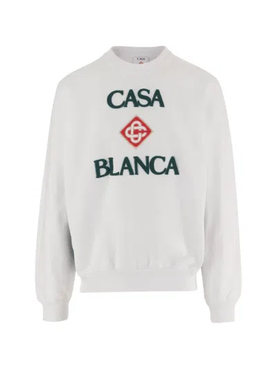 Casablanca Casa Blanca Logo Sweater With Distinctive Emblem In White