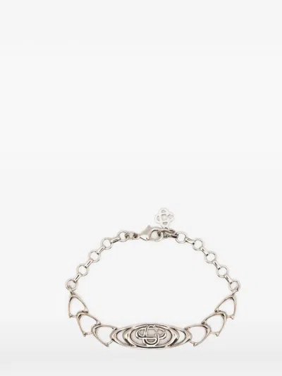 Casablanca Logo-plaque Link Bracelet In Metallic