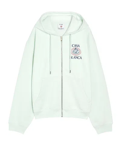 Casablanca Logo-print Full-zip Hooded Jacket In Green