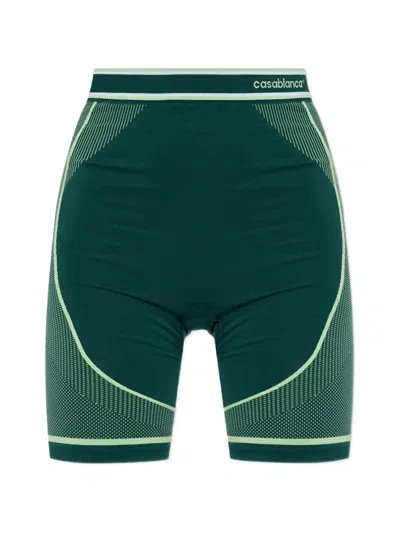 Casablanca Logo-print Running Shorts In Green