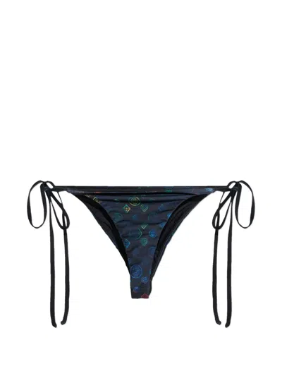 Casablanca Logo-print Side-tie Bikini Bottoms In Black