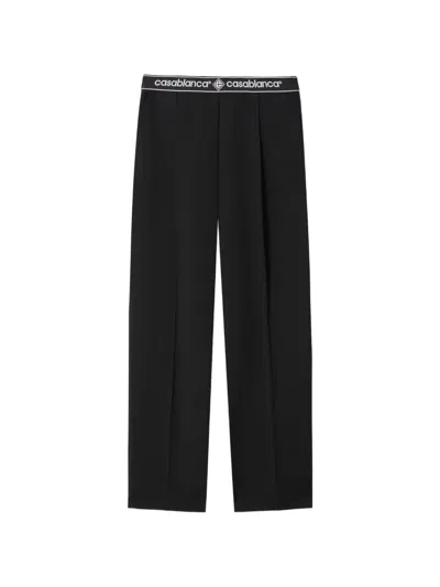 Casablanca Logo-waistband Tailored Trousers In Black