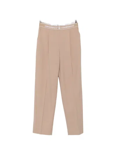 Casablanca Logo-waistband Trousers In Neutral