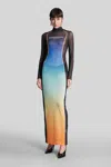 Casablanca Gradient Effect Long Dress In Multi