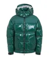 Casablanca Quilted Down-feather Jacket With Glossy Finish In Green
