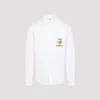 Casablanca White Shirt With Button-down Collar And Logo Embroidery On The Front In White