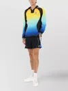 Casablanca Gradient Patterned Crewneck Sweater With Polo Collar In Multi