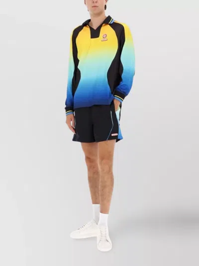 CASABLANCA LONG SLEEVE GRADIENT POLO SHIRT