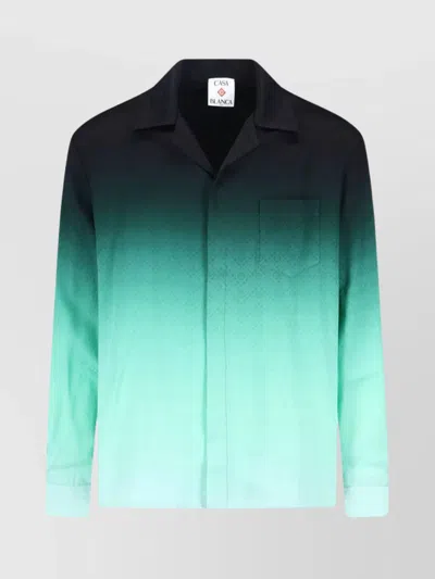 CASABLANCA LONG SLEEVE GRADIENT SHIRT WITH CHEST POCKET