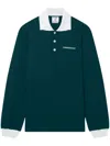 Casablanca Green Polo Shirt With Classic Collar And Logo Lettering On The Front In Green