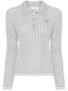 Casablanca Logo-plaque Polo Top In Silver